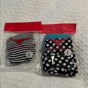 Stylish Black and White Polka Dot & Striped Panty Set